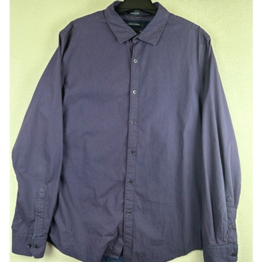 Denim And Flower Shirt Slim Fit Mens Size XL Long Sleeve Button Down